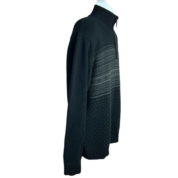 Men's Oscar De La Renta Nordic 1/4 Zip Pullover Sweater Sz L High Neck - Picture 2 of 7